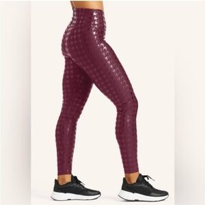 Peloton Glossy Maroon High-waisted Leggings